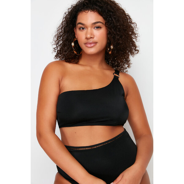 Trendyol Curve Čierny Bikiny Top Na Jedno Rameno 50675528