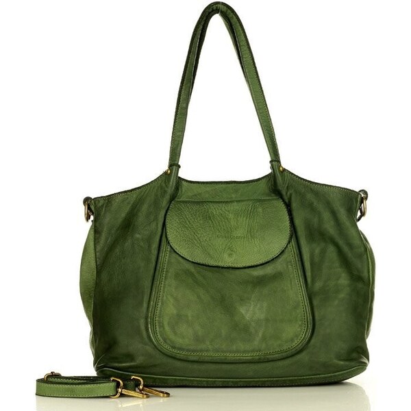 Marco Mazzini handmade MARCO MAZZINI Kožená shopper kabelka | zelená 30362428