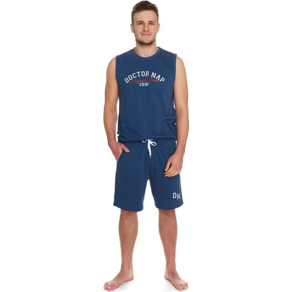 DOCTOR NAP Pánske modré pyžamo športového štýlu 49950997