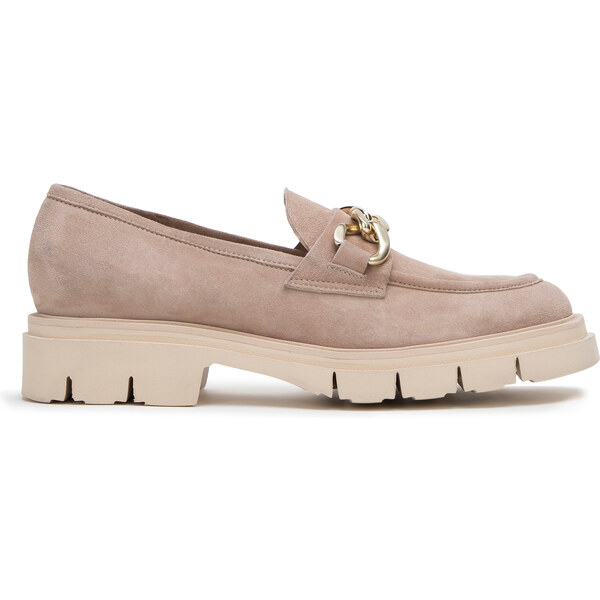 Wittchen Dámske semišové mokasíny s retiazkou na platforme 98-D-102-9 49952397