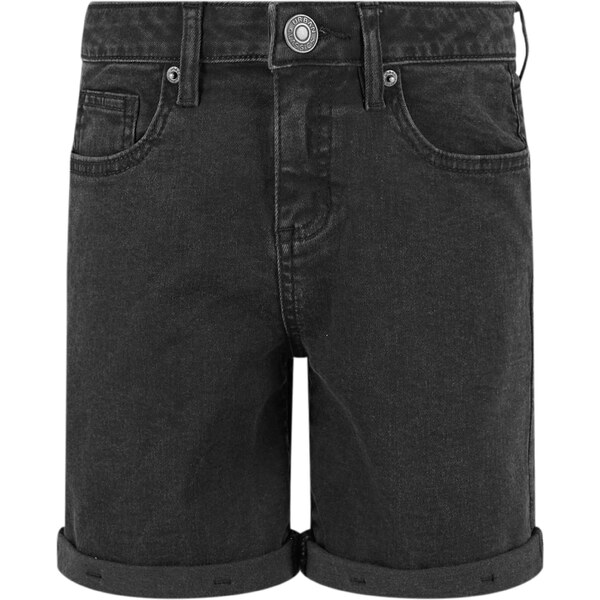 Urban Classics Girls Organic Stretch Denim 5 Pocket Shorts - Black 50688774