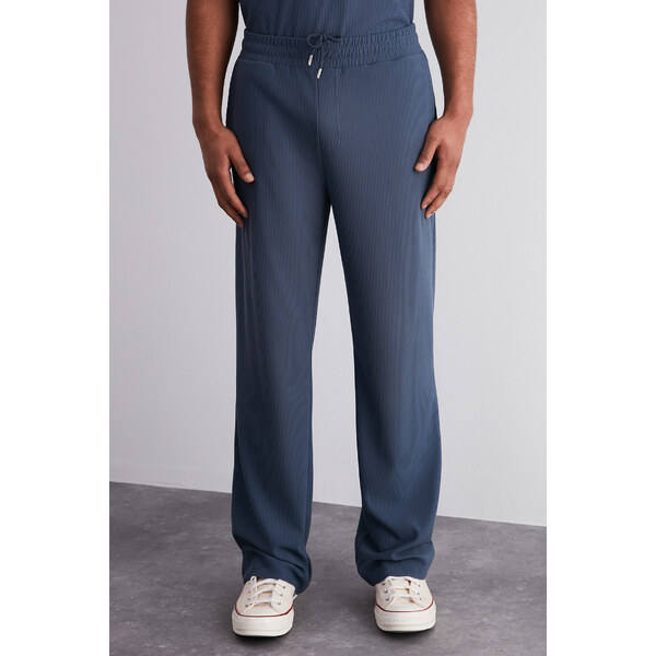 Trendyol Limited Edition Indigo Straight Fit Textured Hidden 64638849