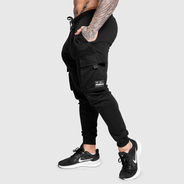 Pánske tepláky Iron Aesthetics Cargo Joggers, čierne 49958604