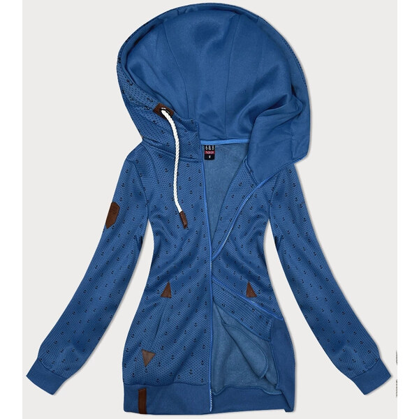 6&8 Fashion Svetlomodrá dámska mikina na zips so sťahovacou šnúrkou 49965484