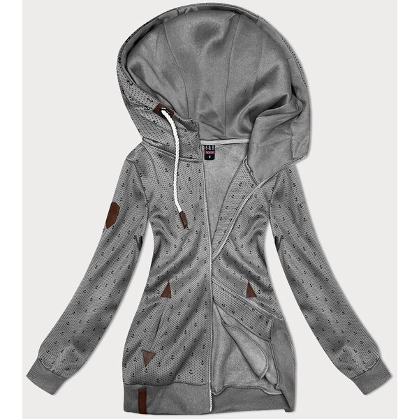 6&8 Fashion Dámska sivá mikina na zips so sťahovacou šnúrkou (2306) 49965486