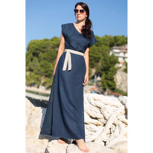 Dlhé šaty Lotika zo 100% lanu 53487150