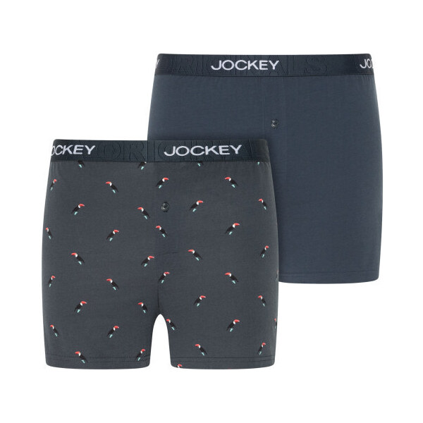 Pánske šortky 2Pack 305500 B90 tm. modrá s potlačou - Jockey 50001434