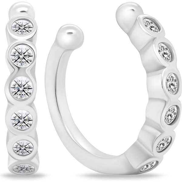 Brilio Silver Módne strieborné záušnice s čírymi zirkónmi EA695W 66583045