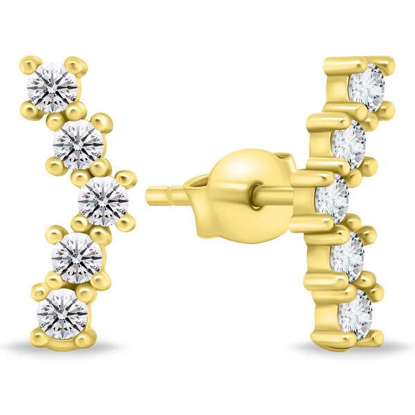 Brilio Silver Pôvabné pozlátené náušnice s čírymi zirkónmi EA864Y 66589680