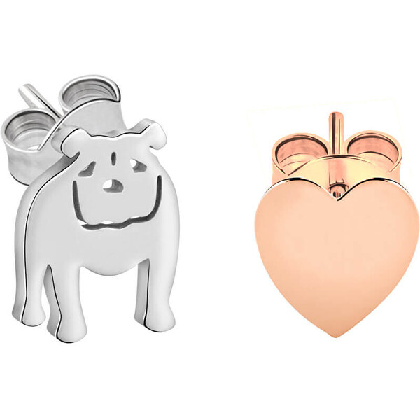 La Petite Story Asymetrické bicolor náušnice Psík a srdiečko 66584803