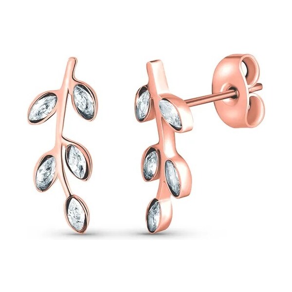 Vuch Očarujúce bronzové náušnice so zirkónmi Zotie Rose Gold 66593150