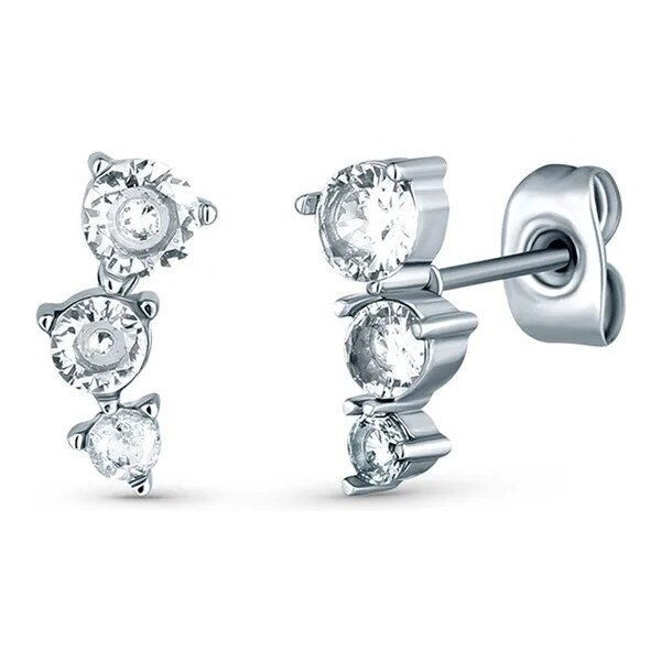 Vuch Blyštivé pozdĺžne oceľové náušnice Patis Silver 66578480