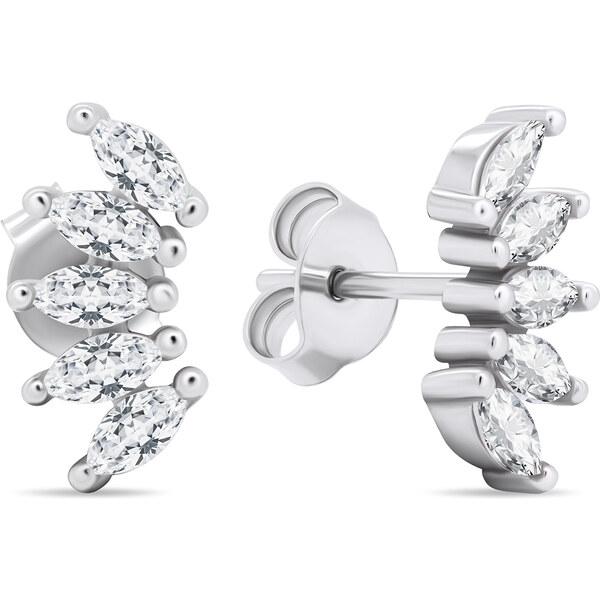 Brilio Silver Neprehliadnuteľné strieborné náušnice s čírymi zirkónmi 66579459