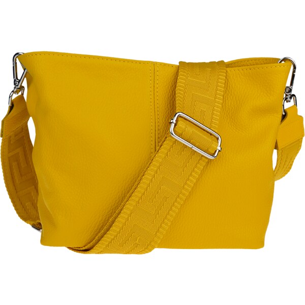 Žltá kožená talianska crossbody kabelka Batilda Gialla Chiaro s 50016114