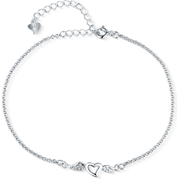 Olivie Strieborný náramok OKRÍDLENÉ SRDCE 0005 36242885