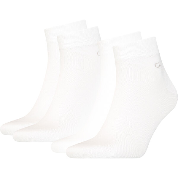 CALVIN KLEIN - pánske ponožky 2PACK quarter white logo CK 50017232