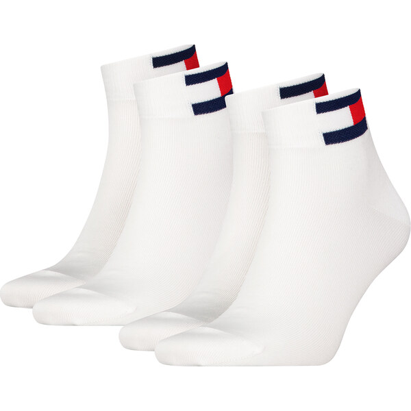 TOMMY HILFIGER - 2PACK Tommy jeans flag iconic white quarter ponožky 50017249