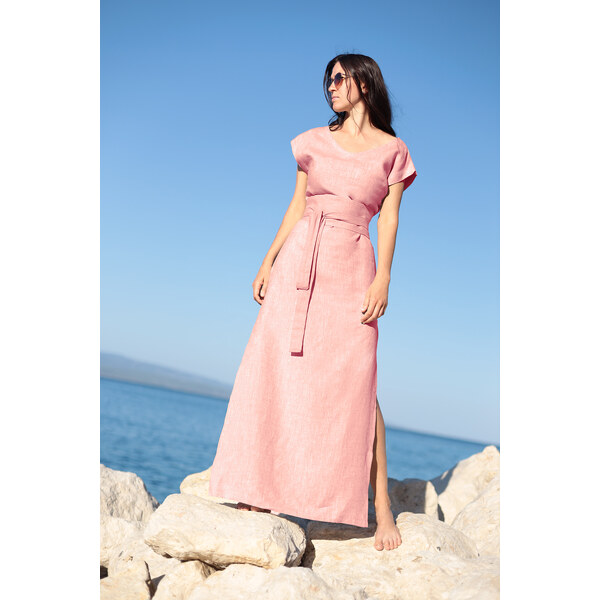 Dlhé šaty Lotika zo 100% lanu 53487147