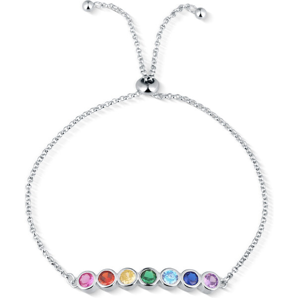 Olivie Strieborný náramok COLORS 7205 37665708