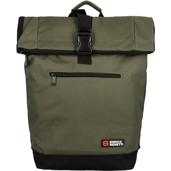 Veľký moderný batoh olivovo zelený - Enrico Benetti Simon zelená 50039848