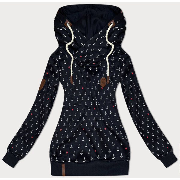 6&8 Fashion Čierna vzorovaná dámska mikina (2304) 50034615