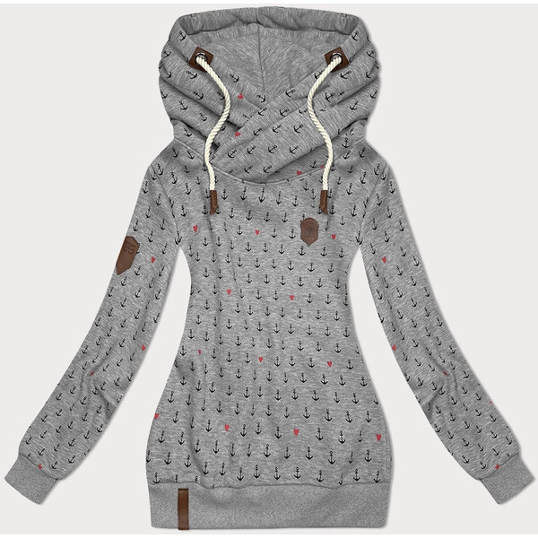 6&8 Fashion Tmavosivá vzorovaná dámska mikina (2304) 50034619