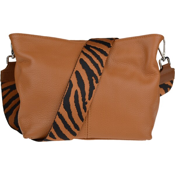 Camel kožená talianska crossbody kabelka Batilda Camel Scura s 50044638