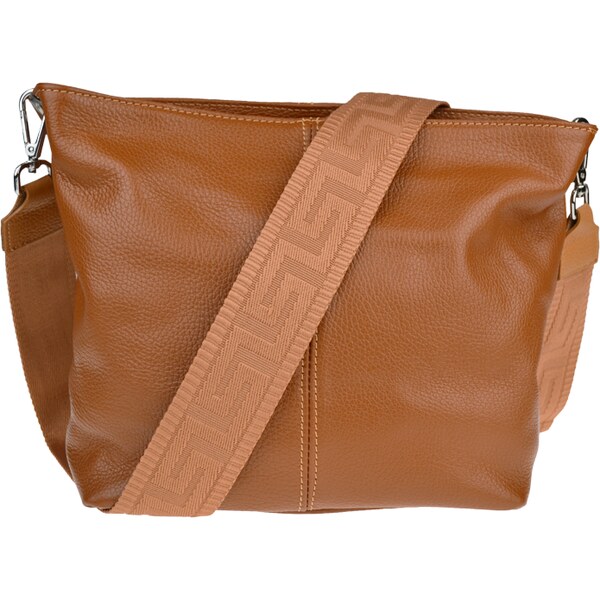 Camel kožená talianska crossbody kabelka Prisca Camel s prídavným 50044636