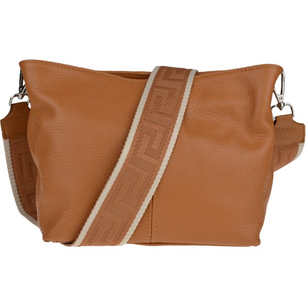 Camel kožená talianska crossbody kabelka Batilda Camel Scura s 50044639