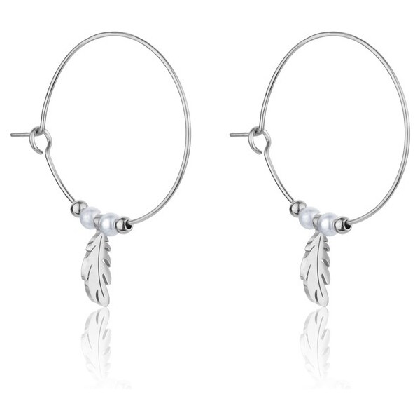 Emily Westwood Oceľové náušnice kruhy s perličkami Ruth EWE23064S 66581212