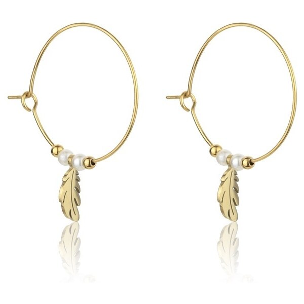 Emily Westwood Pozlátené náušnice kruhy s perličkami Ruth EWE23064G 66585347