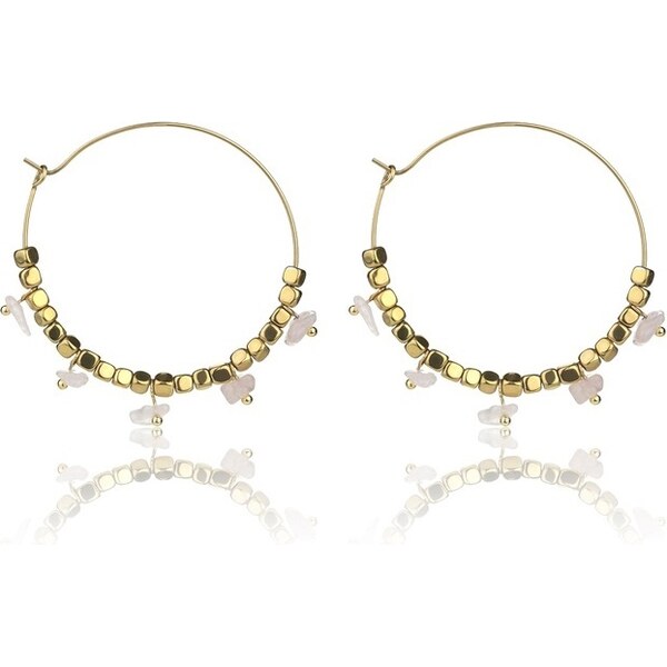 Emily Westwood Pozlátené náušnice kruhy s ruženínom Eden EWE23040G 66583891