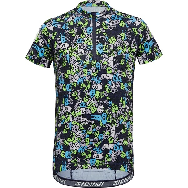 Detský cyklistický dres Silvini Scrivia tmavo modrá/ružová 50066700