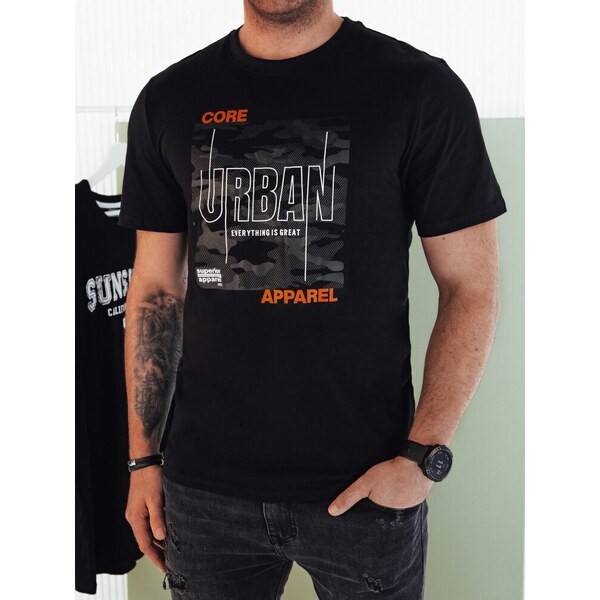 Dstreet Čierne tričko s nápisom Urban 50065911