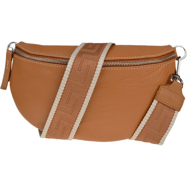 Camel kožená talianska crossbody kabelka Reni Grande Camel s prídavným 50070719