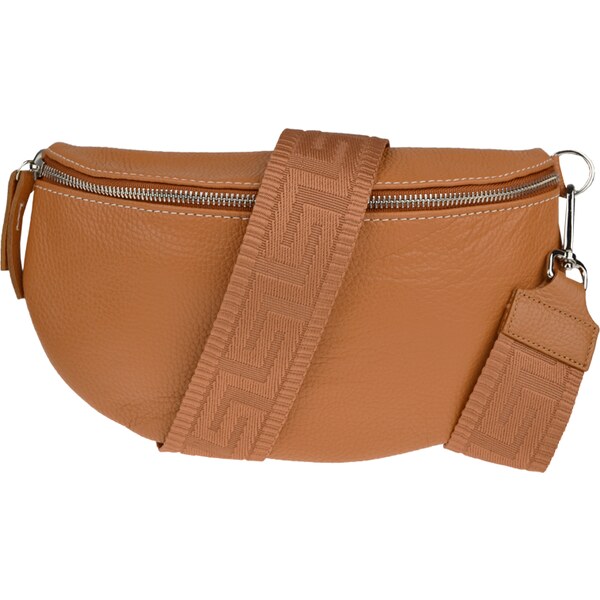 Camel kožená talianska crossbody kabelka Reni Grande Camel s prídavným 50070721