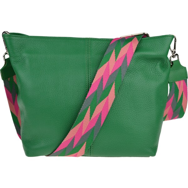 Zelená kožená talianska crossbody kabelka Prisca Verde Chiaro s 50070725