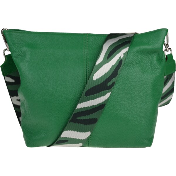 Zelená kožená talianska crossbody kabelka Prisca Verde Chiaro s 50070726