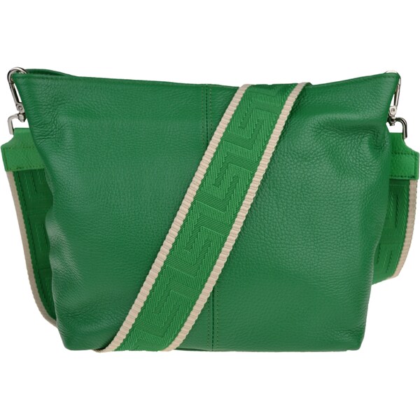 Zelená kožená talianska crossbody kabelka Prisca Verde Chiaro s 50070728