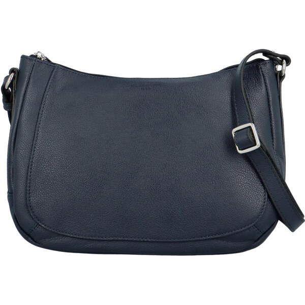 Dámska kožená kabelka cez plece tmavomodrá - Hexagona Chanel tmavo 50072676