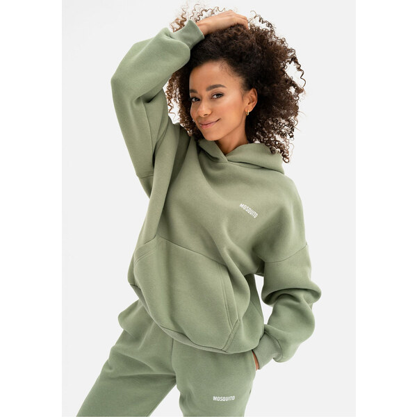 Mosquito Dámska tepláková mikina s kapucňou Pure Olive olivová, Farba 46757335