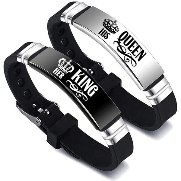 BudNej Náramky pre páry HER KING and HIS QUEEN MN3079 50079444