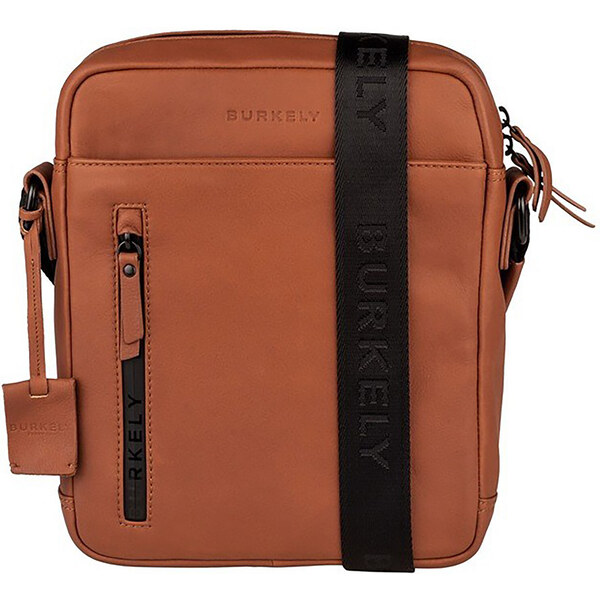 Pánska kožená taška cez rameno Burkely Penn - koňak 50100385