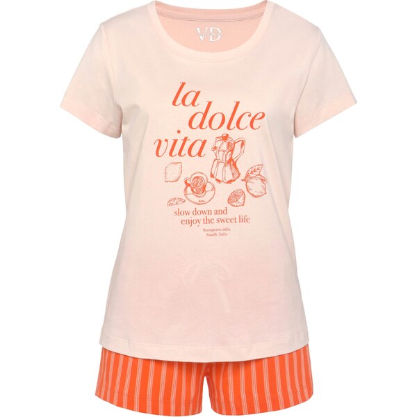 VIVANCE Pyžamo oranžová / svetloružová 54305073