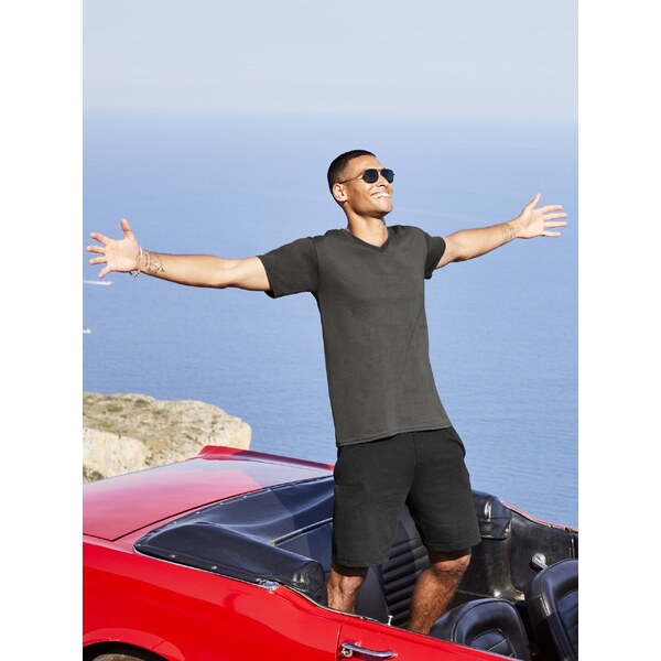 Grafitowa koszulka męska Valueweight V-Neck Fruit of the Loom 50576585