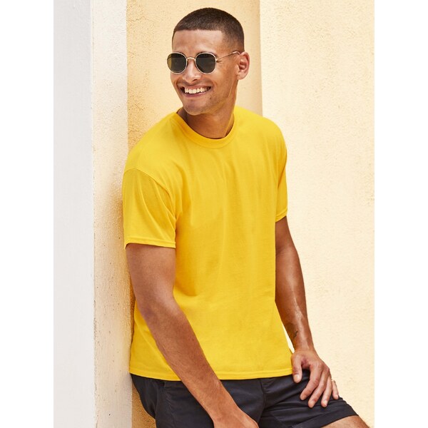 Original Fruit of the Loom Mens Yellow T-Shirt 50576434