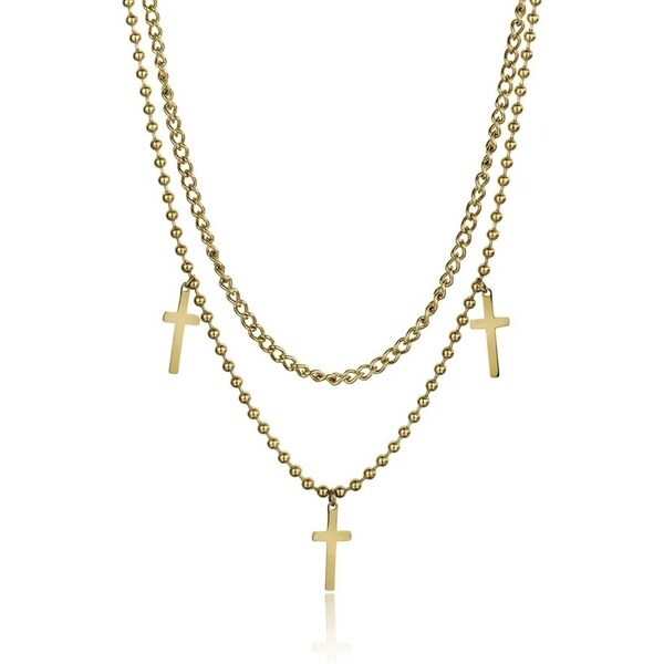 Marc Malone Dvojitý pozlátený náhrdelník Brooke Gold Necklace 66589036