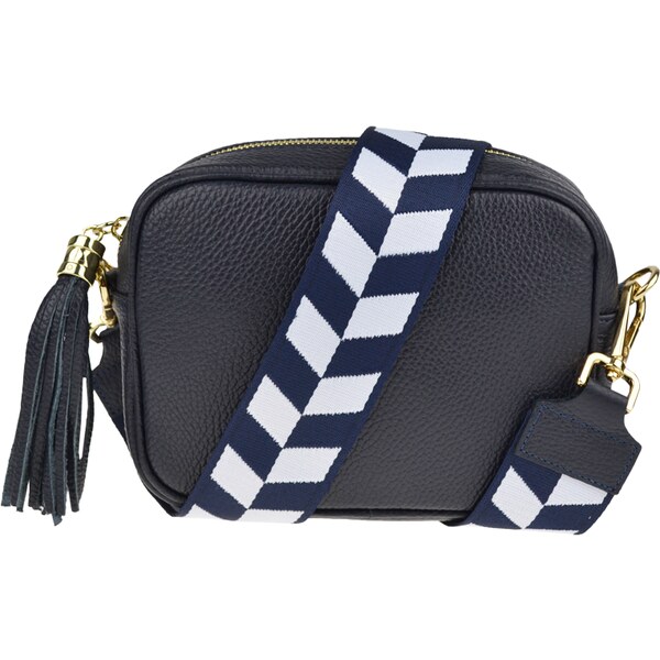 Modrá kožená talianska crossbody kabelka Bala Blu Scura s prídavným 50115819