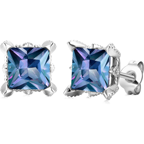 Royal Fashion strieborné náušnice pozlátené 18k bielym zlatom 54137421