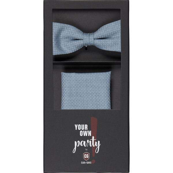 Súprava modrý vlnený motýlik a šatka do saka CLUB OF GENTS 50124174